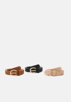 Anna Field 3 PACK - Belt - Black/light Pink/cognac -Fashion 084b9f96ede842ae91c71f02bc16aa45