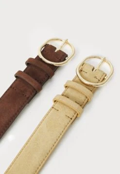 Anna Field 2 PACK - Belt - Beige/brown -Fashion 09b624ab2baa482db4b59ff596e52cee