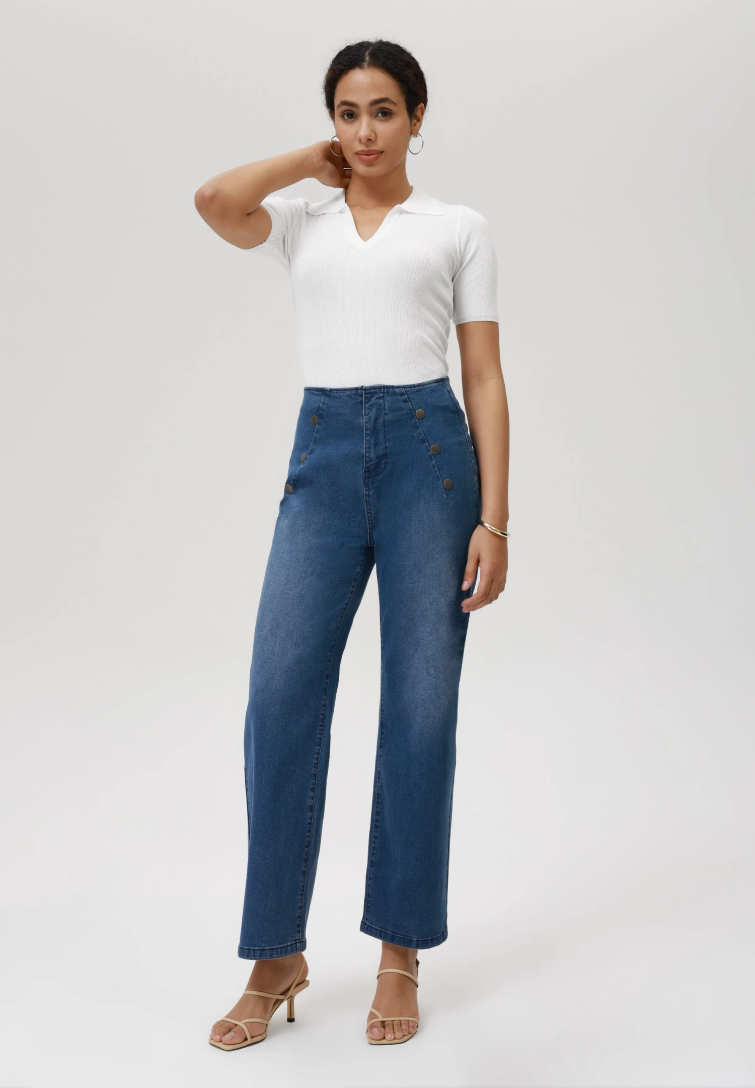 Anna Field Straight Leg Jeans - Mid Blue Wash 4 Anna Field Straight Leg Jeans - Mid Blue Wash - Image 4