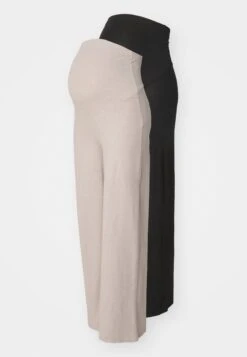 2 PACK - Tracksuit Bottoms - Black/mottled Beige -Fashion 1276c7e708404dcf9e6c6cb926a9bd85 1