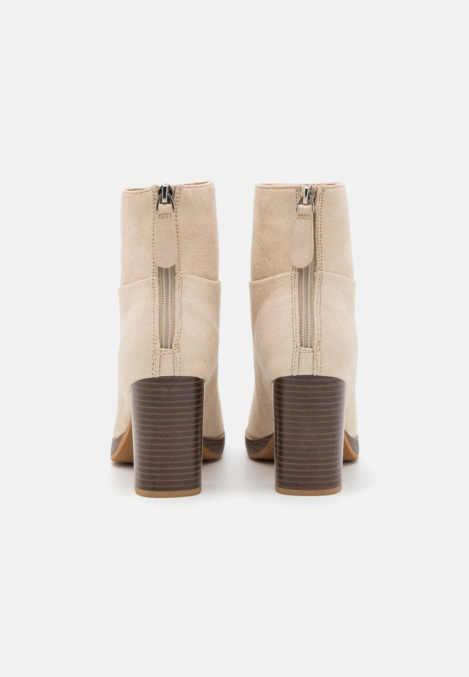 Wide Fit - Platform Ankle Boots - Beige 4 Wide Fit - Platform Ankle Boots - Beige - Image 4
