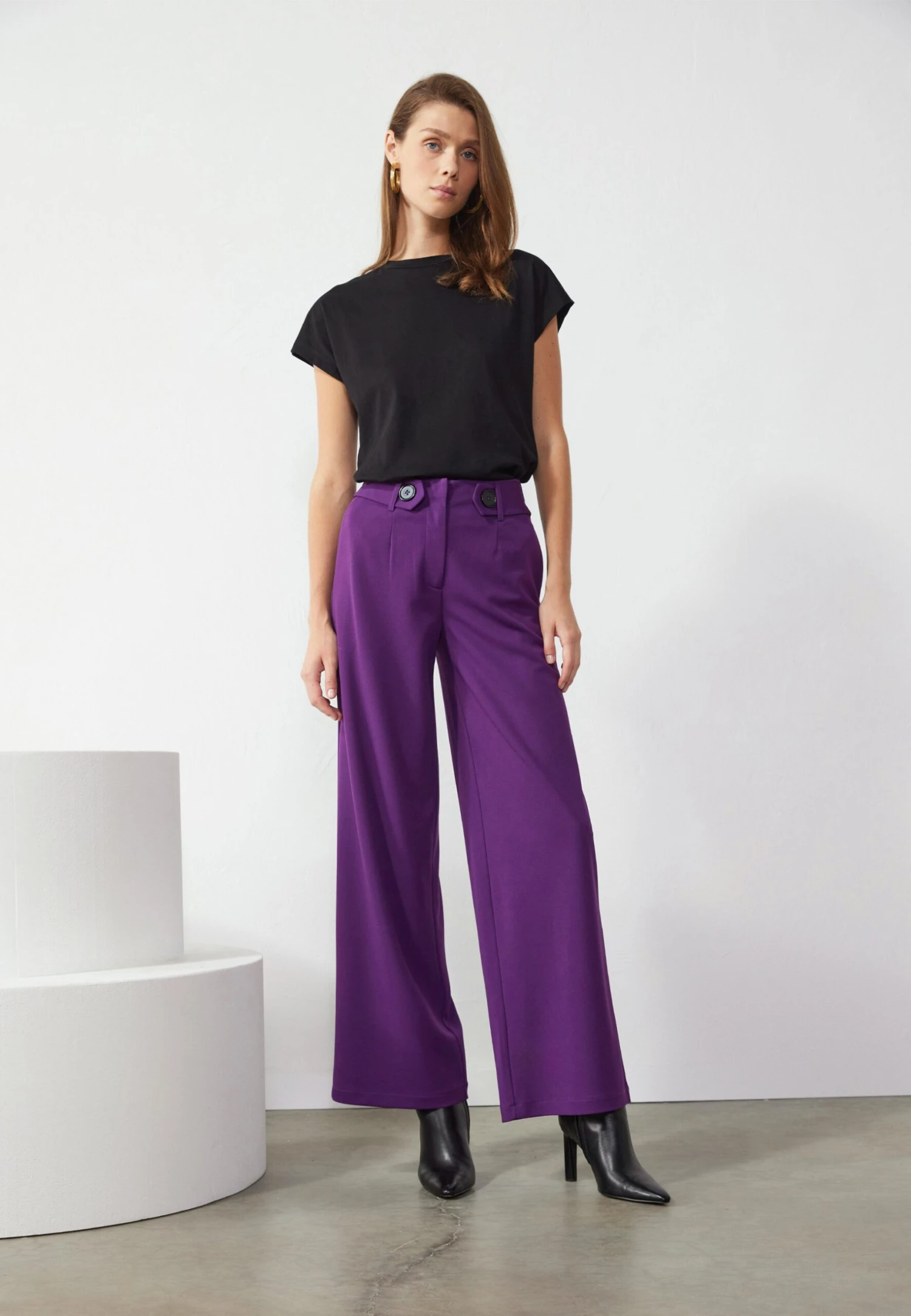 Anna Field Trousers - Dark Purple 2 Anna Field Trousers - Dark Purple - Image 2