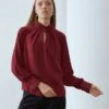 Anna Field Blouse - Dark Red