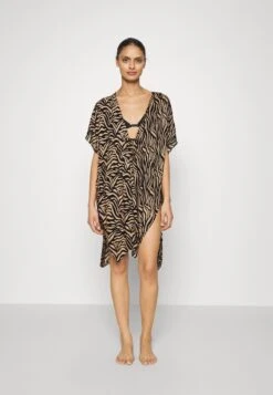 Anna Field Printed Short Kimono / 606 - Khaki_003 - Off-White - Beach Accessory