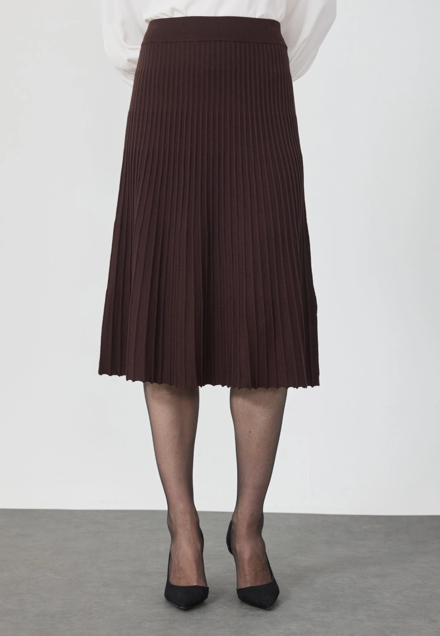 Anna Field KNITTED PLISSE - Pleated Skirt - Shaved Chochlate 1 Anna Field KNITTED PLISSE - Pleated Skirt - Shaved Chochlate