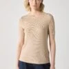 Anna Field BOATNECK T SHIRT IN MICRO MODAL MIX - Basic T-shirt - Light Taupe