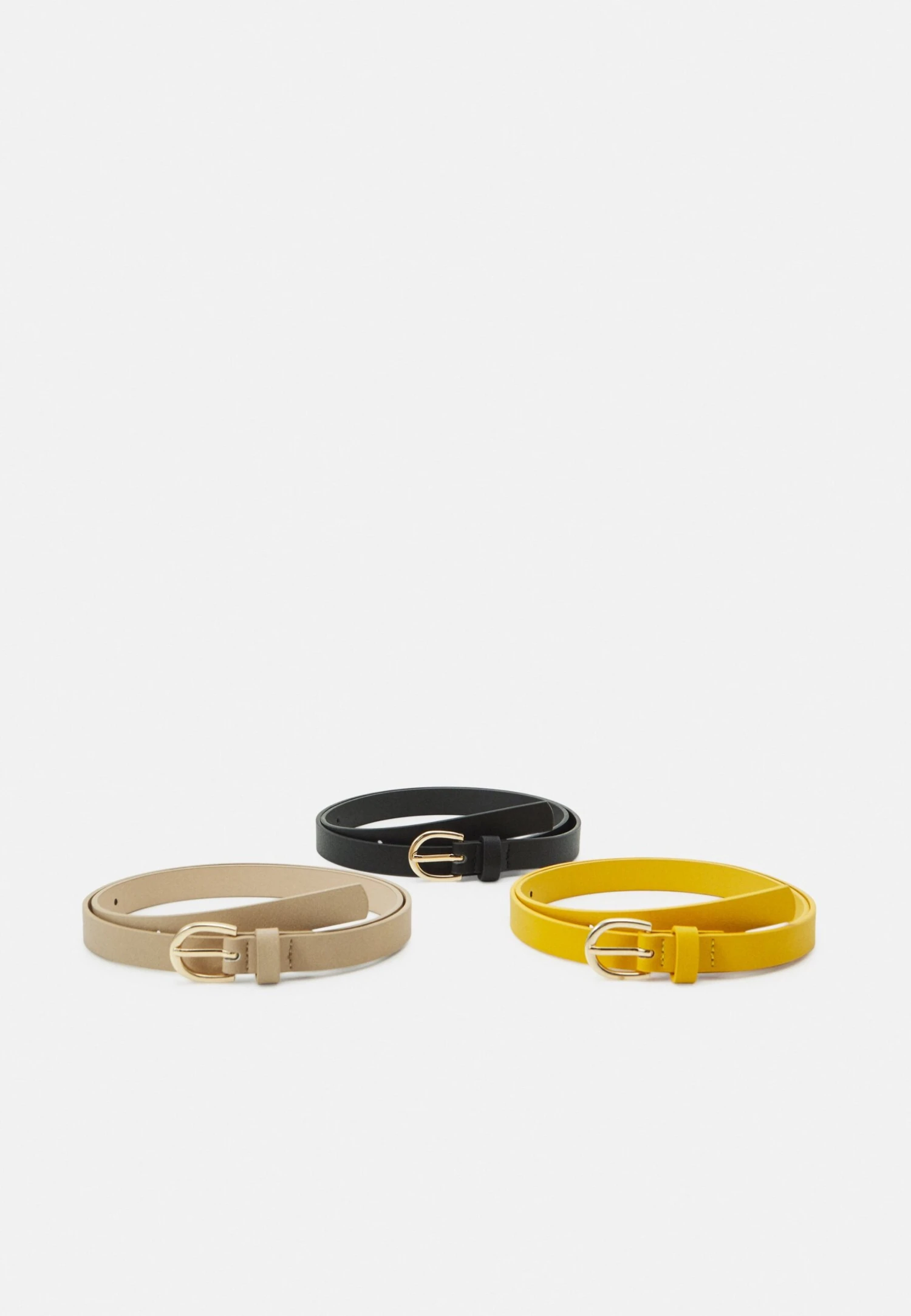 Anna Field 3 Pack - Belt - Black/Yellow/Taupe 1 Anna Field 3 Pack - Belt - Black/Yellow/Taupe