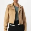 Anna Field Faux Leather Jacket - Beige