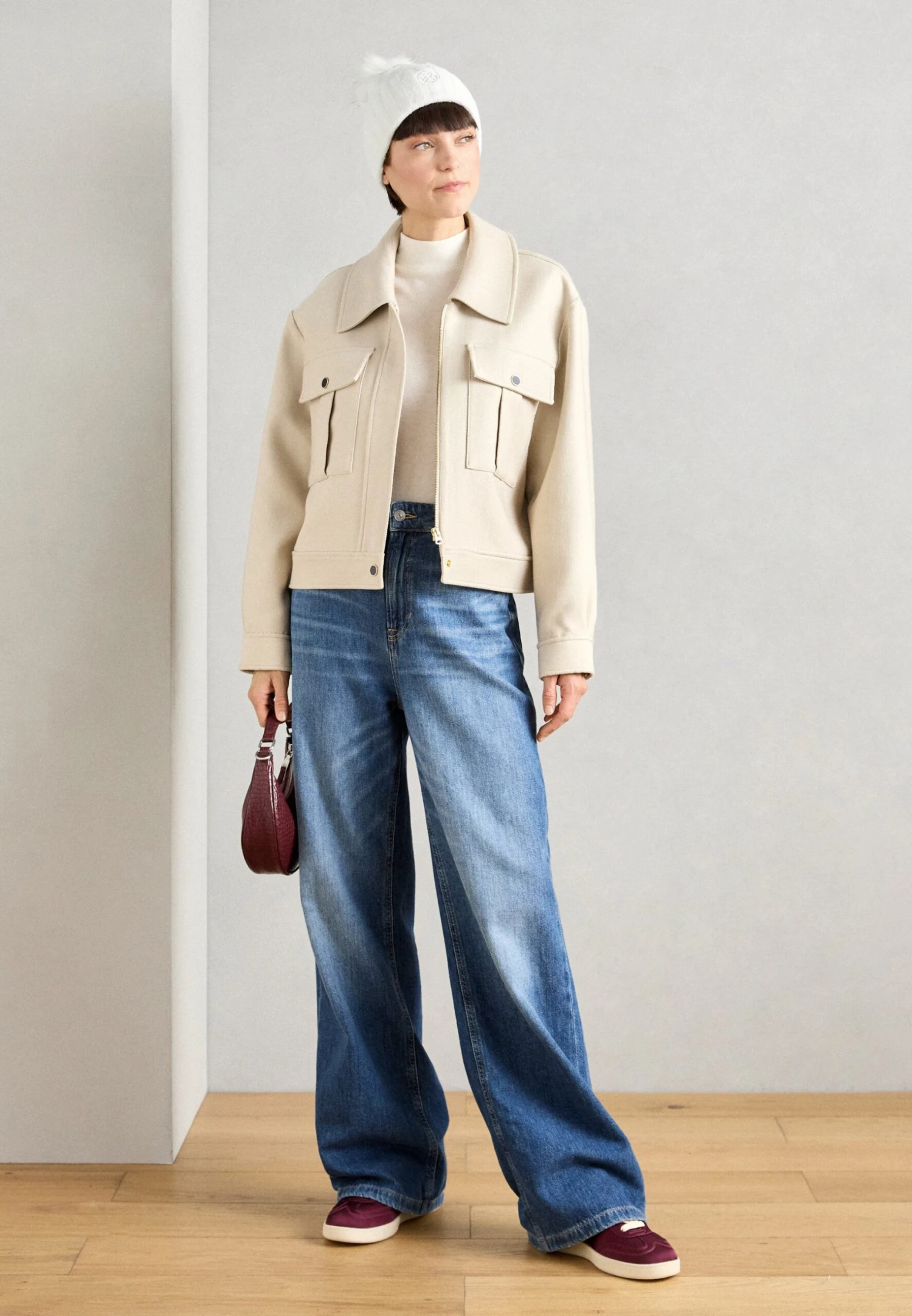 Anna Field Beanie - White 3 Anna Field Beanie - White - Image 3