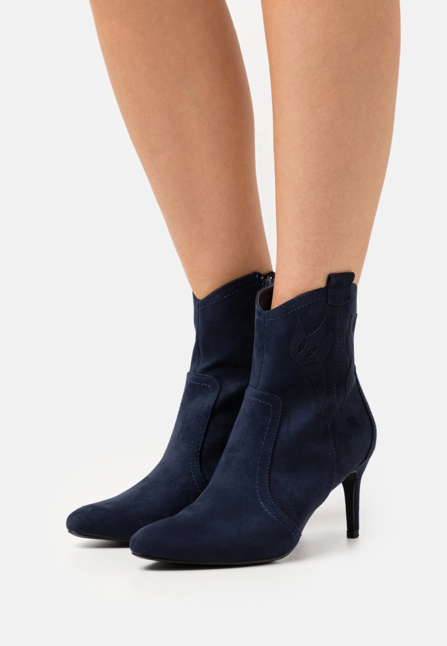 Anna Field High Heeled Ankle Boots - Dark Blue 1 Anna Field High Heeled Ankle Boots - Dark Blue