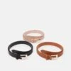 Anna Field 3 PACK - Belt - Black/cognac/pink