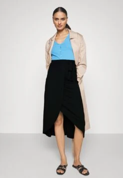 Anna Field Basic Wrap Over Midi Skirt- A-Line Skirt - Black -Fashion 264acaf8c7414ababd1c8ed4dc1432a7