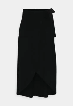 Anna Field Basic Wrap Over Midi Skirt- A-Line Skirt - Black -Fashion 279db1138765484094cab33f5c3878d4