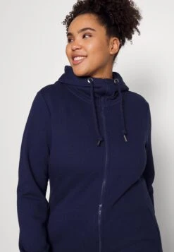 Zip-Up Sweatshirt - Dark Blue -Fashion 279e42e8222d473389269c6f45b6ba33