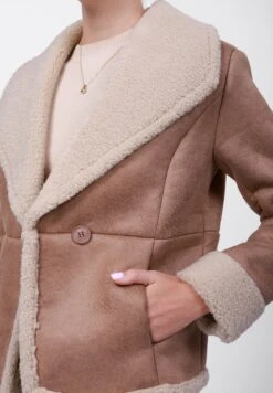 Anna Field FLEECE BLAZER - Winter Jacket - Khaki/stone -Fashion 2b9e8640645d4525b7f4e262b568eed7