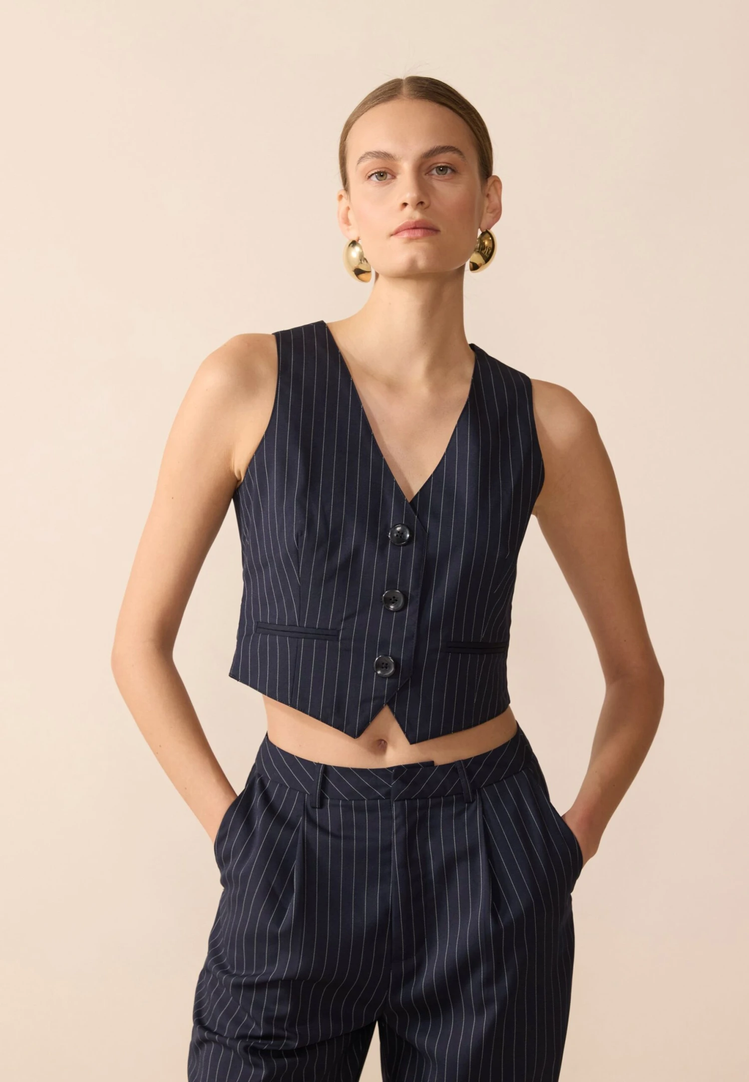 Anna Field Waistcoat - Dark Blue 1 Anna Field Waistcoat - Dark Blue