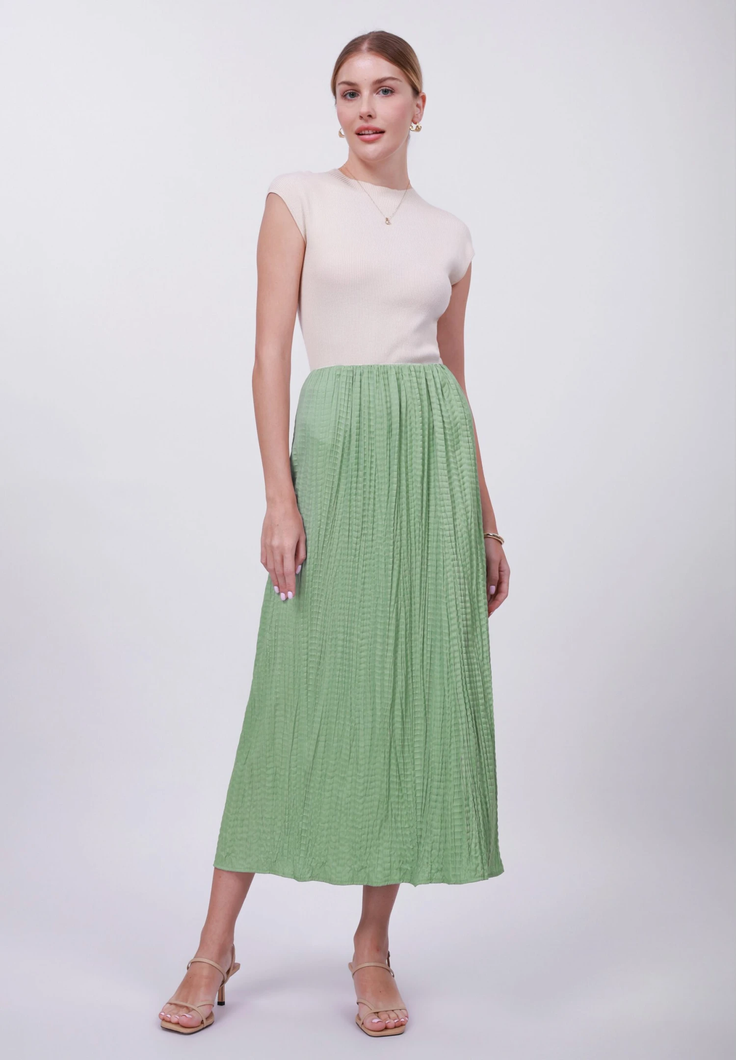 Anna Field Pleated Skirt - Green 2 Anna Field Pleated Skirt - Green - Image 2