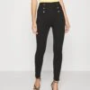 Anna Field Punto Leggings With Button Detail - Leggings - Trousers - Black