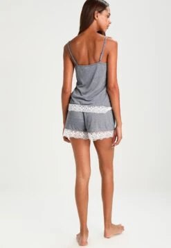 Anna Field Sarah Short Pj Set- Pyjama Set - Off-White/Dark Blue -Fashion 33d0e936af774883bb2b5a180610a668