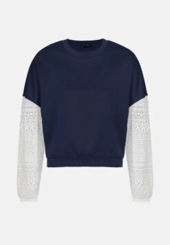 Anna Field LACE SLEEVE - Sweatshirt - Navy 9 Anna Field LACE SLEEVE - Sweatshirt - Navy -Fashion 349d4cf23184471fbab62e2a12db40f5