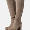 High Heeled Boots - Taupe