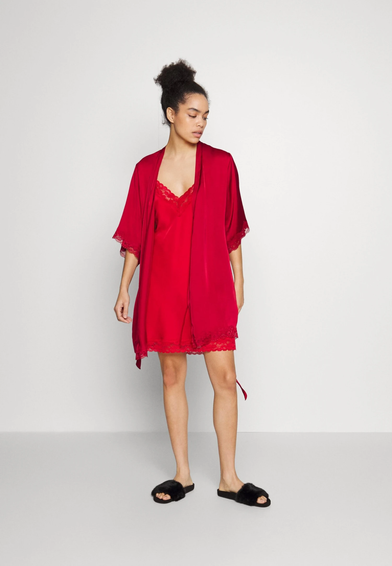 Anna Field Dressing Gown - Red 2 Anna Field Dressing Gown - Red - Image 2