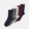 Anna Field 5 Pack - Socks - Dark Blue/Dark Red