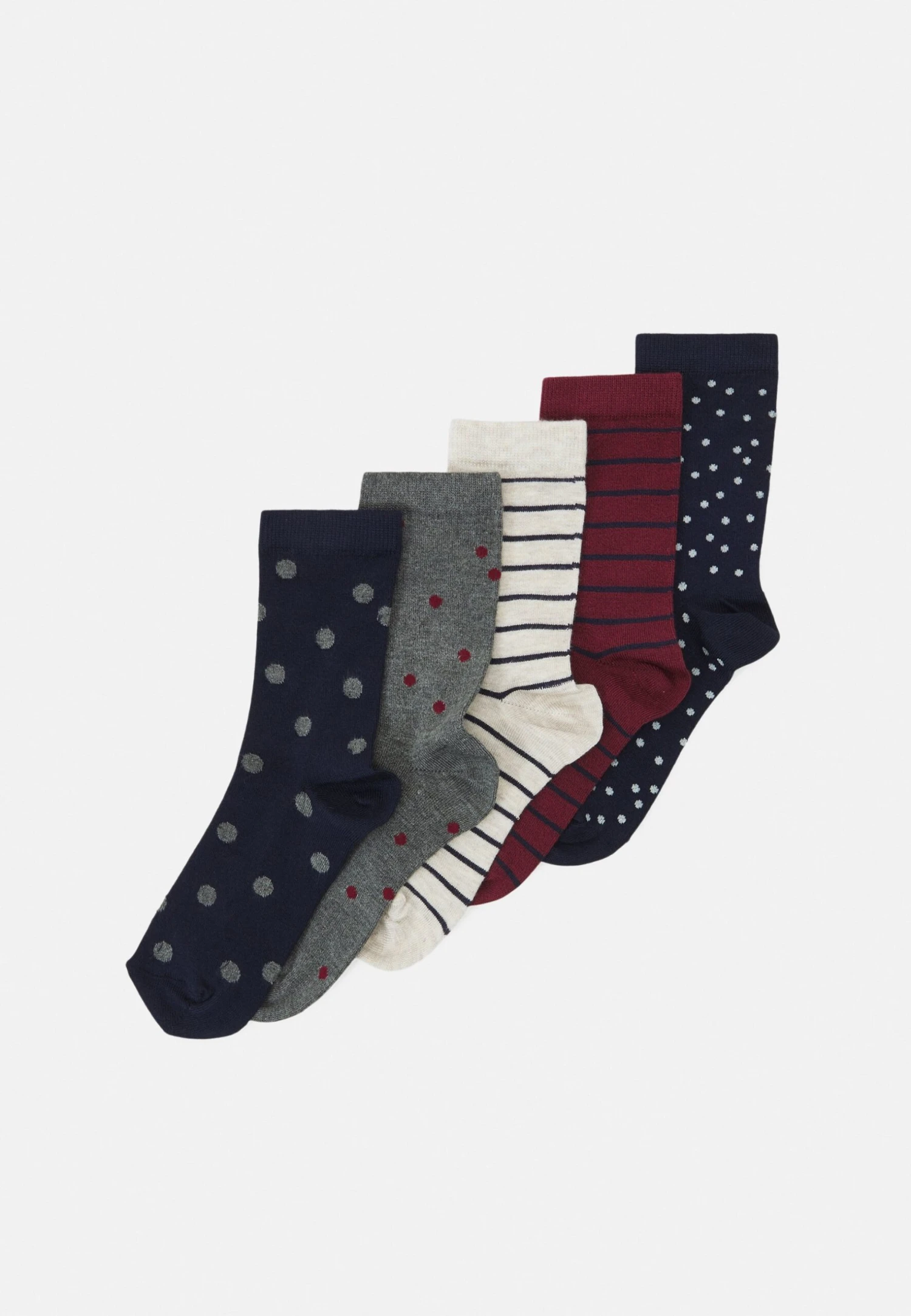 Anna Field 5 Pack - Socks - Dark Blue/Dark Red 1 Anna Field 5 Pack - Socks - Dark Blue/Dark Red