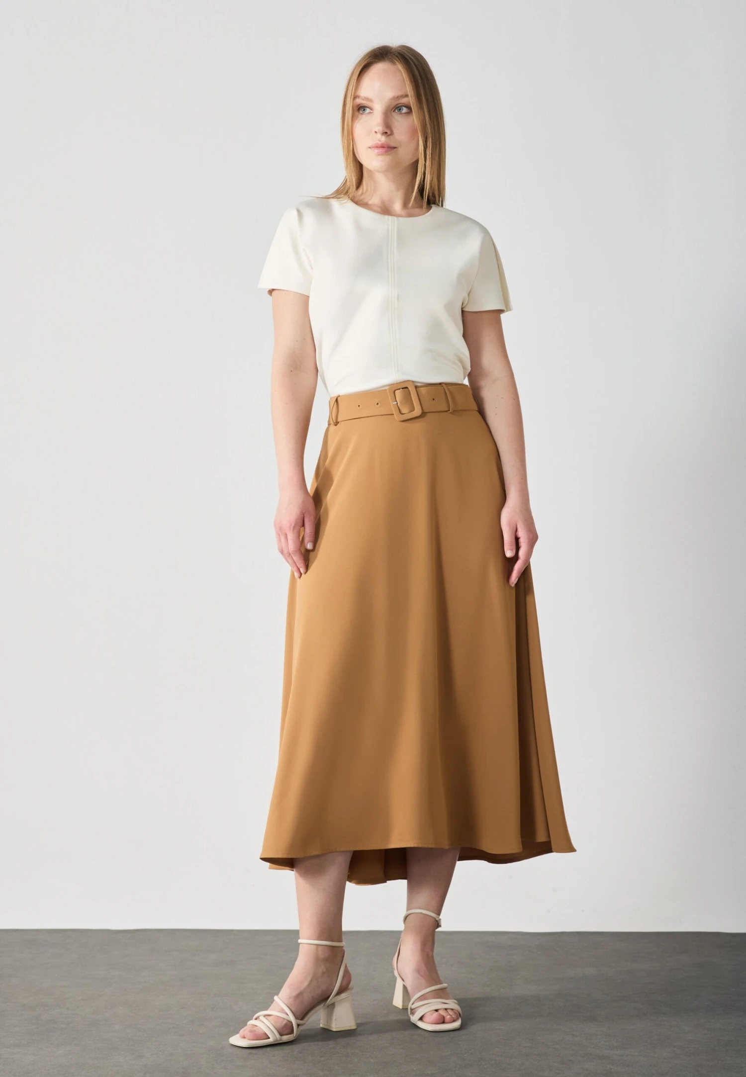Anna Field A-line Skirt - Rust Brown 2 Anna Field A-line Skirt - Rust Brown - Image 2