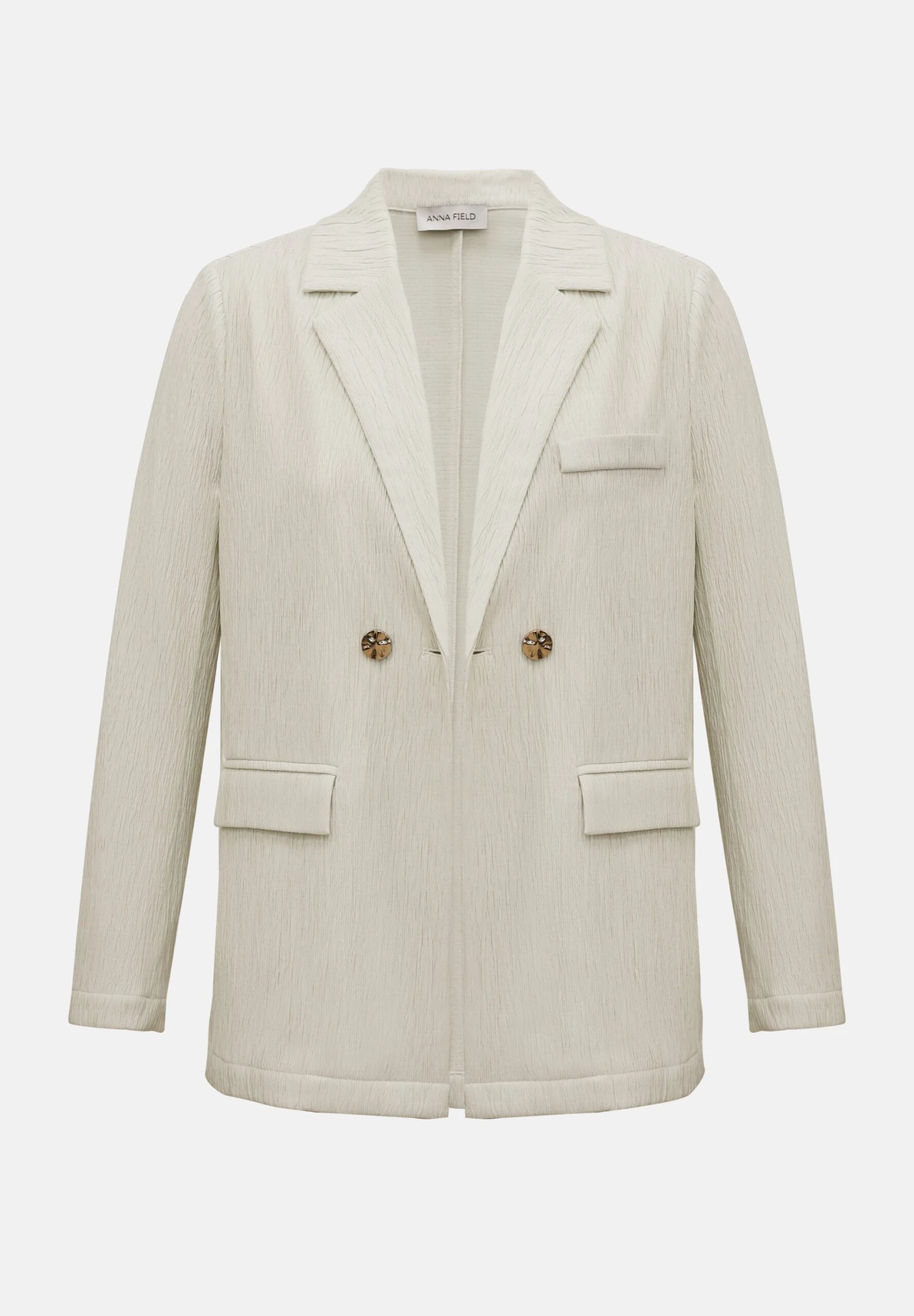 Anna Field TEXTURED CRINKLED - Blazer - Cream 4 Anna Field TEXTURED CRINKLED - Blazer - Cream - Image 4