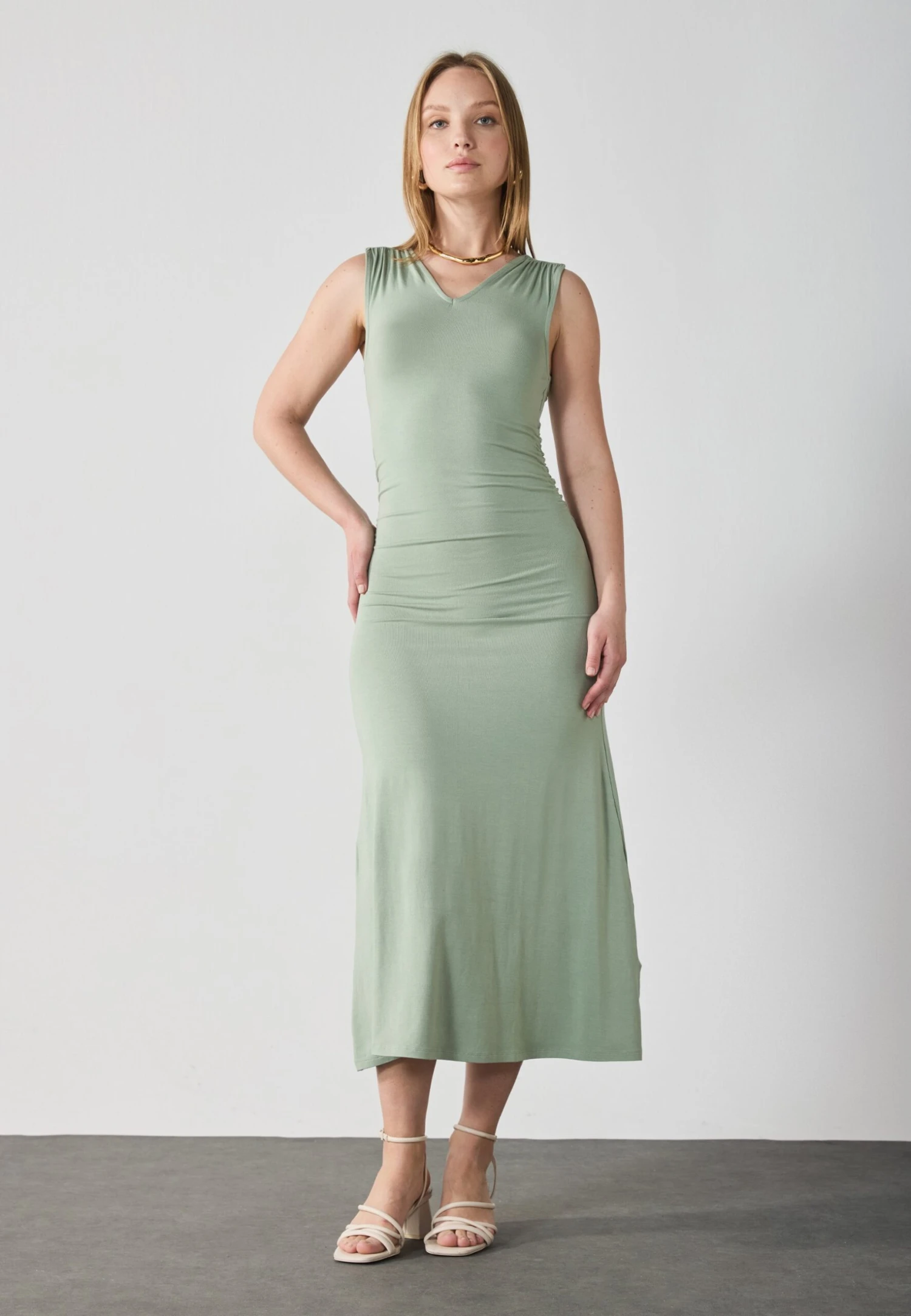 Anna Field Jersey Dress - Sage Green 1 Anna Field Jersey Dress - Sage Green