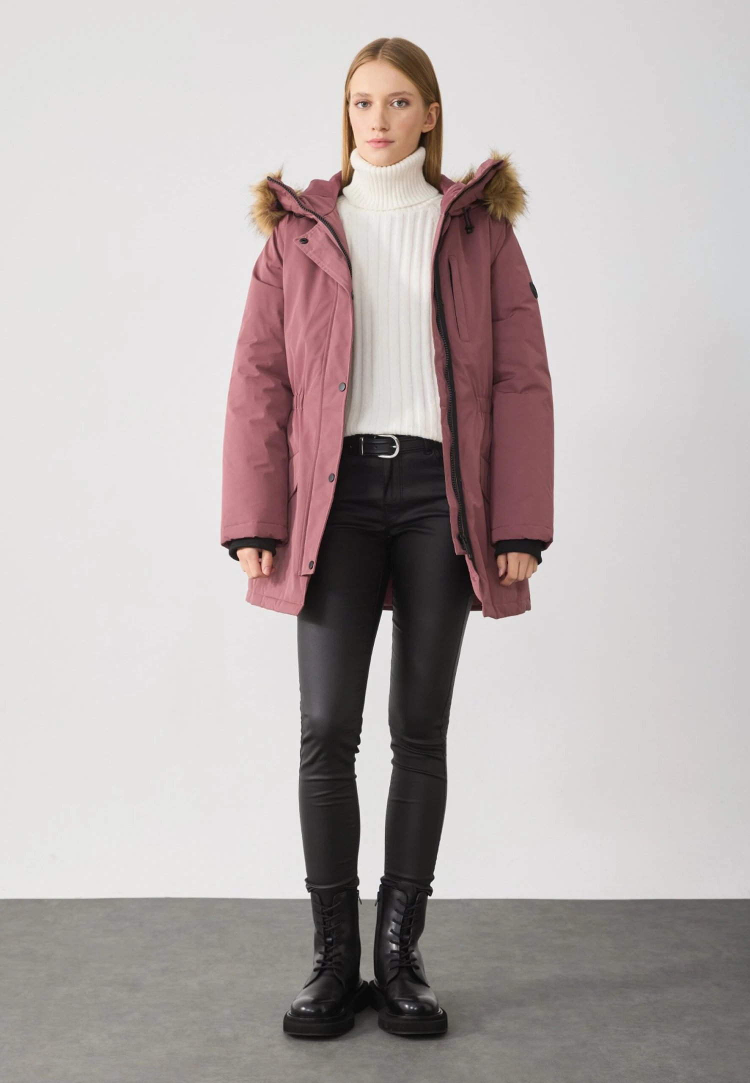 Anna Field Parka - Light Red 2 Anna Field Parka - Light Red - Image 2