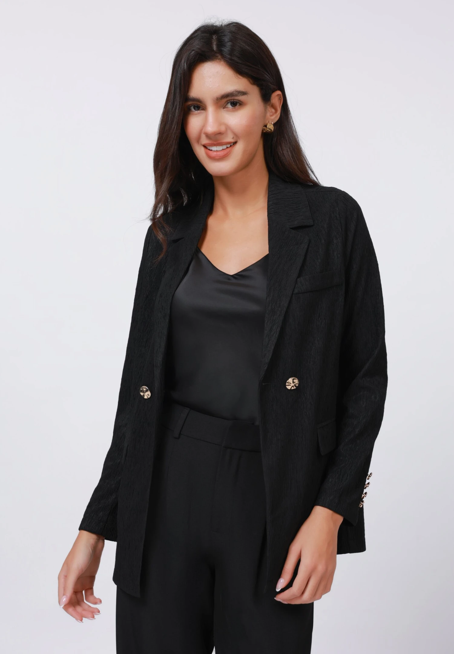 Anna Field TEXTURED CRINKLED - Blazer - Black 1 Anna Field TEXTURED CRINKLED - Blazer - Black