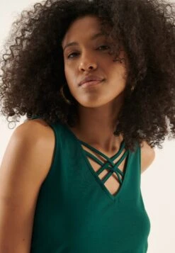 Anna Field 2-Pack - Top - Black/Dark Green -Fashion 4a03a344c2e7424fad2df9349de29a95