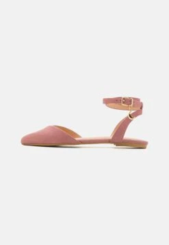 Anna Field Ankle Strap Ballet Pumps - Light Pink