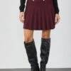 Anna Field MINI SKIRT WITH BUTTONS - A-line Skirt - Bordeaux