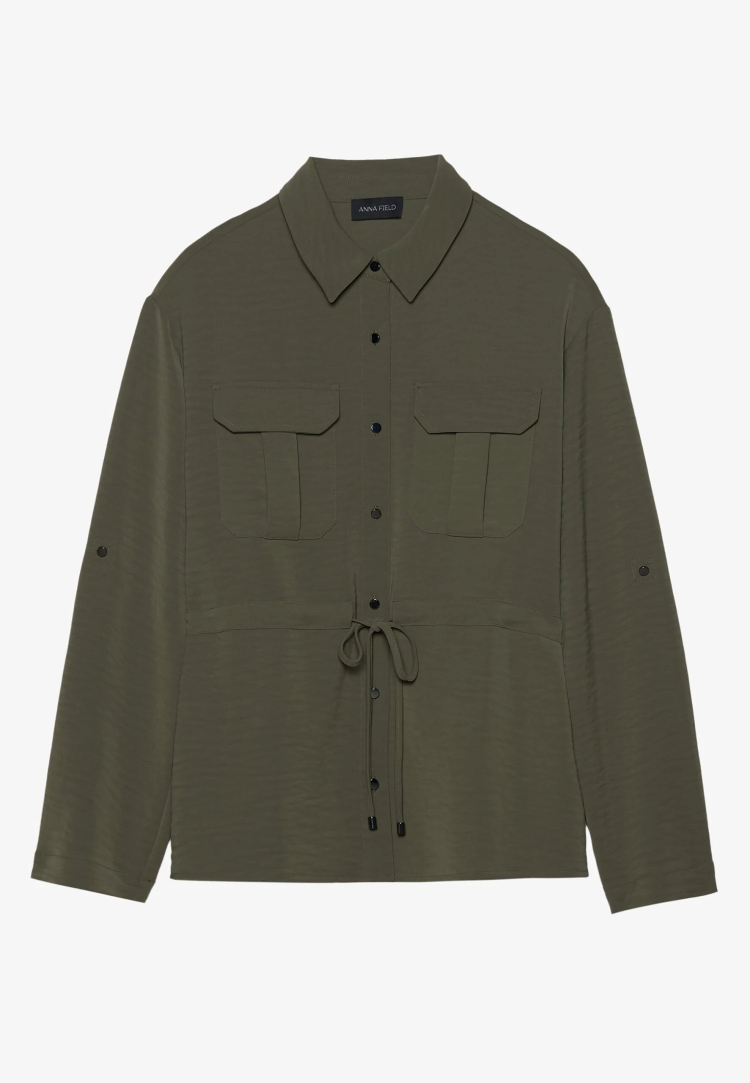 Anna Field Button-down Blouse - Olive 4 Anna Field Button-down Blouse - Olive - Image 4