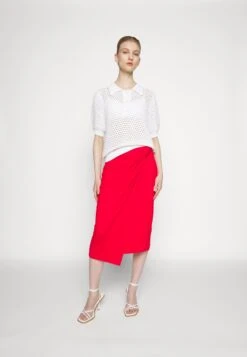Anna Field Front Knot Midi Skirt - Pencil Skirt - Red -Fashion 5700a7cc5020448db886e59540152e63