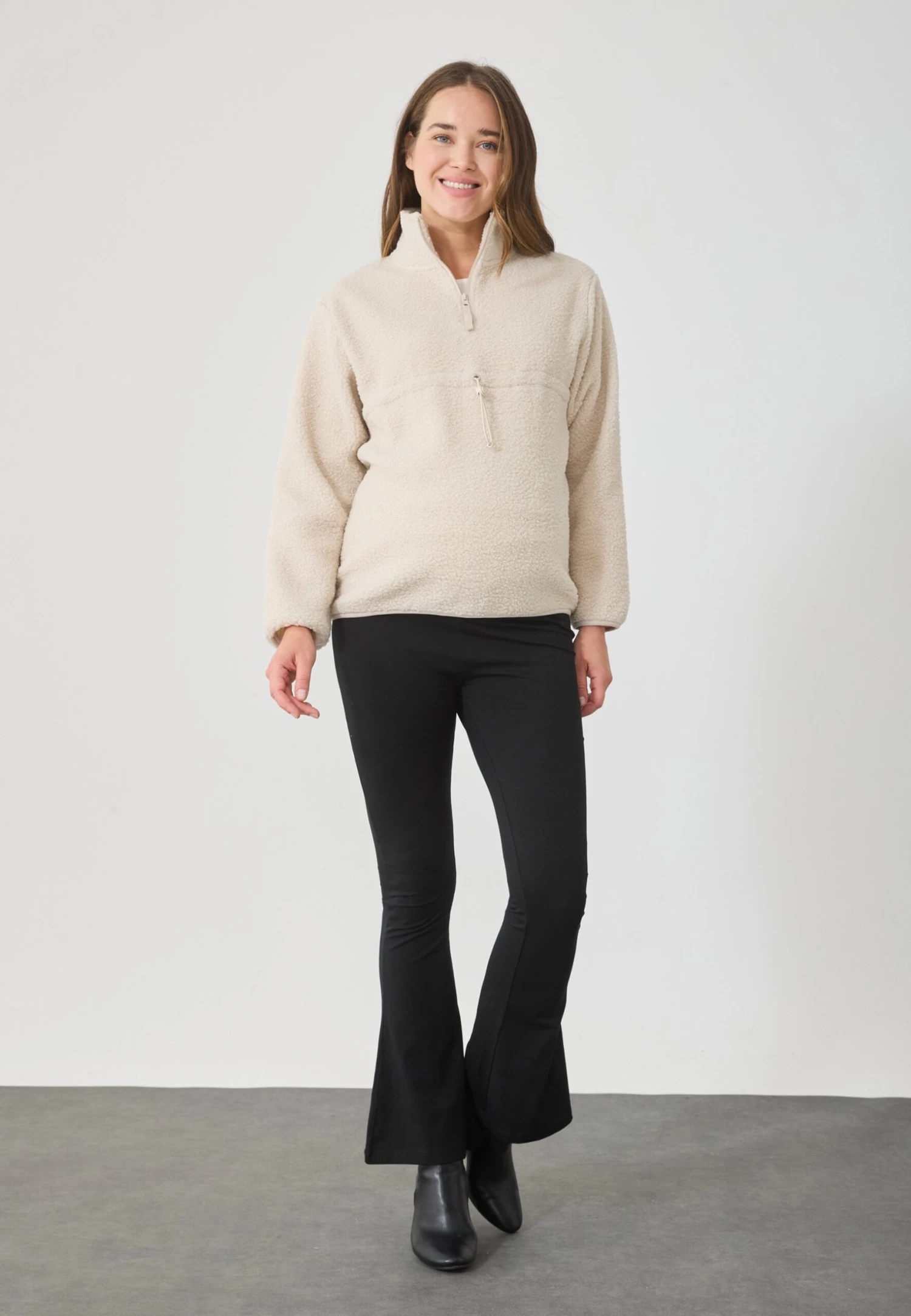 Fleece Jumper - 13-0003 Tcx Oatmilk 2 Fleece Jumper - 13-0003 Tcx Oatmilk - Image 2