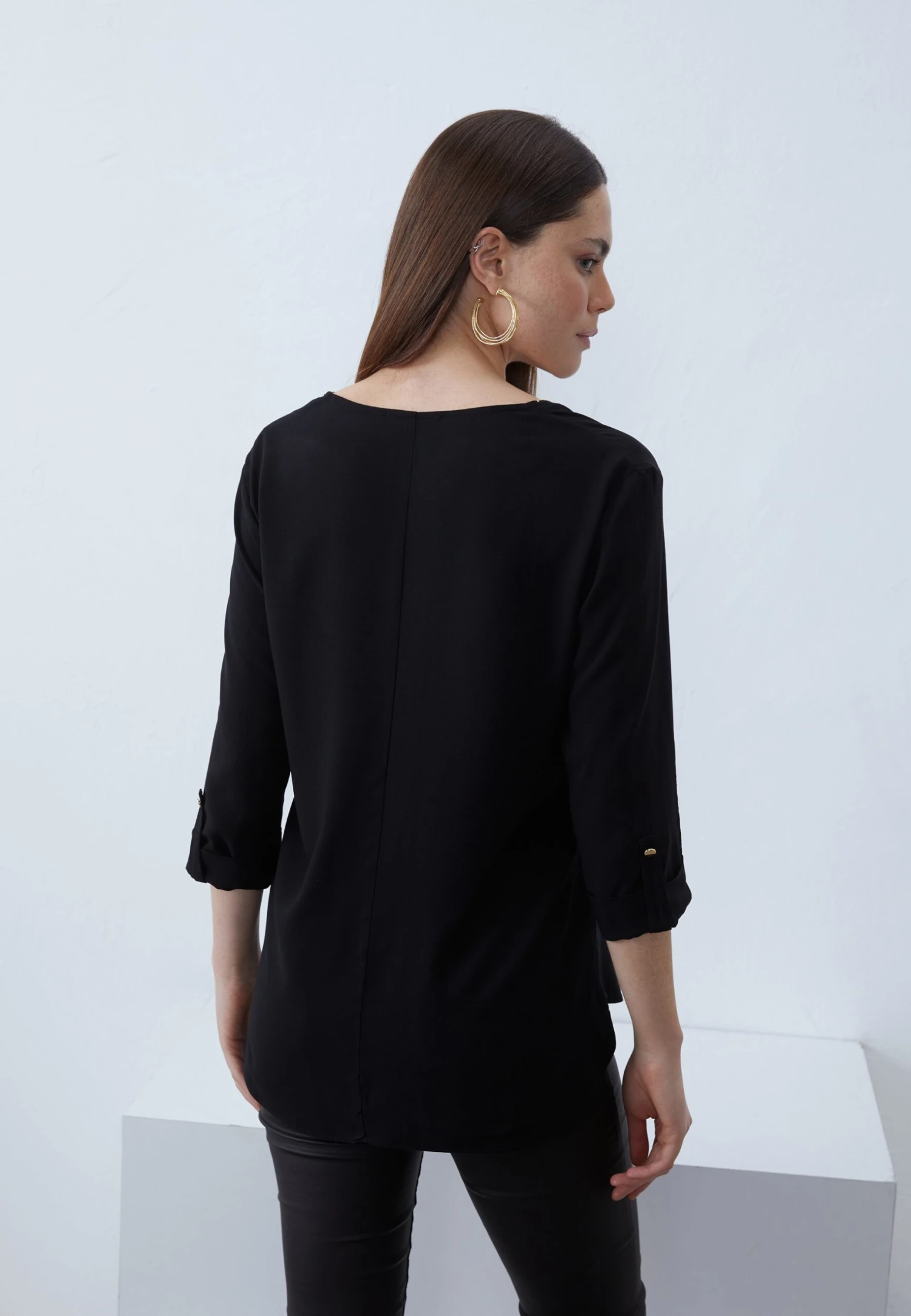 Anna Field ZIP TUNIC - Blouse - Black 3 Anna Field ZIP TUNIC - Blouse - Black - Image 3
