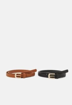 Anna Field 2 PACK - Belt - Black/taupe -Fashion 606f3c54a487486493f4e70e7aee8ab0