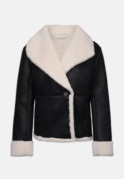 Anna Field FLEECE BLAZER - Winter Jacket - Black/cream -Fashion 63220a076eb54d16947de271406dc62d 1