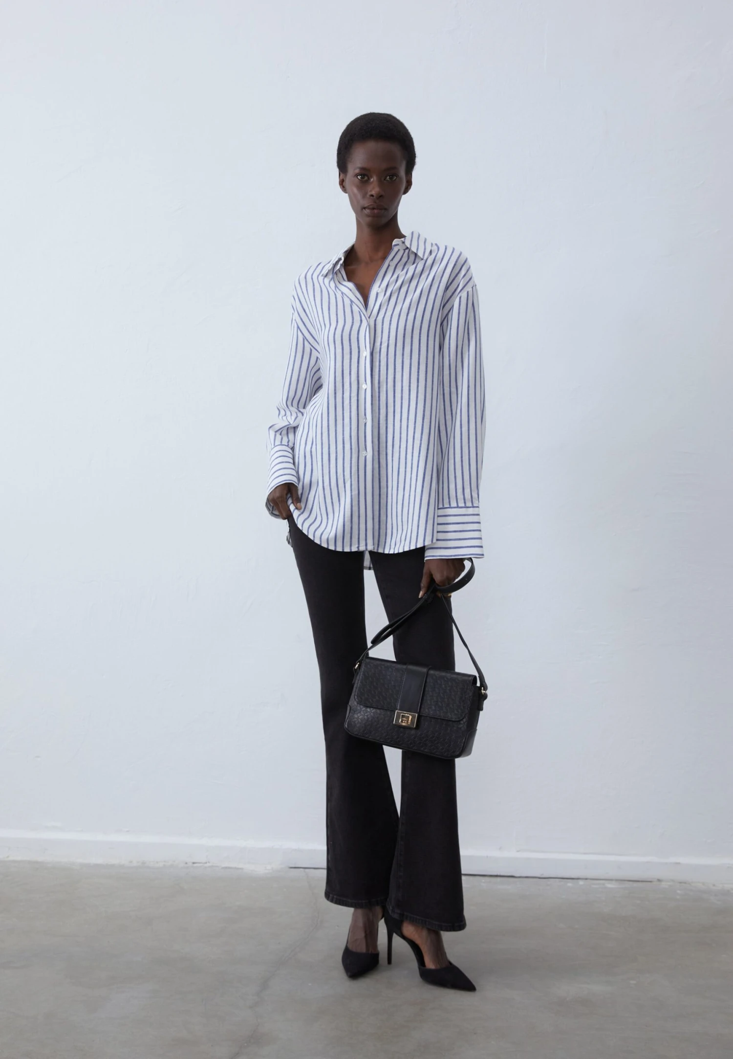 Anna Field LINEN BLEND MIX SHIRT - Button-down Blouse - White 2 Anna Field LINEN BLEND MIX SHIRT - Button-down Blouse - White - Image 2