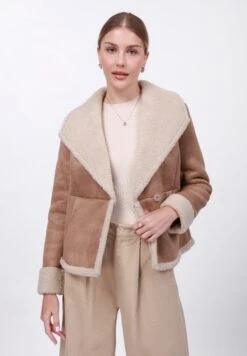 Anna Field FLEECE BLAZER - Winter Jacket - Khaki/stone