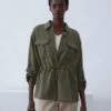 Anna Field Button-down Blouse - Olive