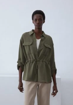 Anna Field Button-down Blouse - Olive