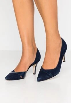 Leather - Classic Heels - Dark Blue