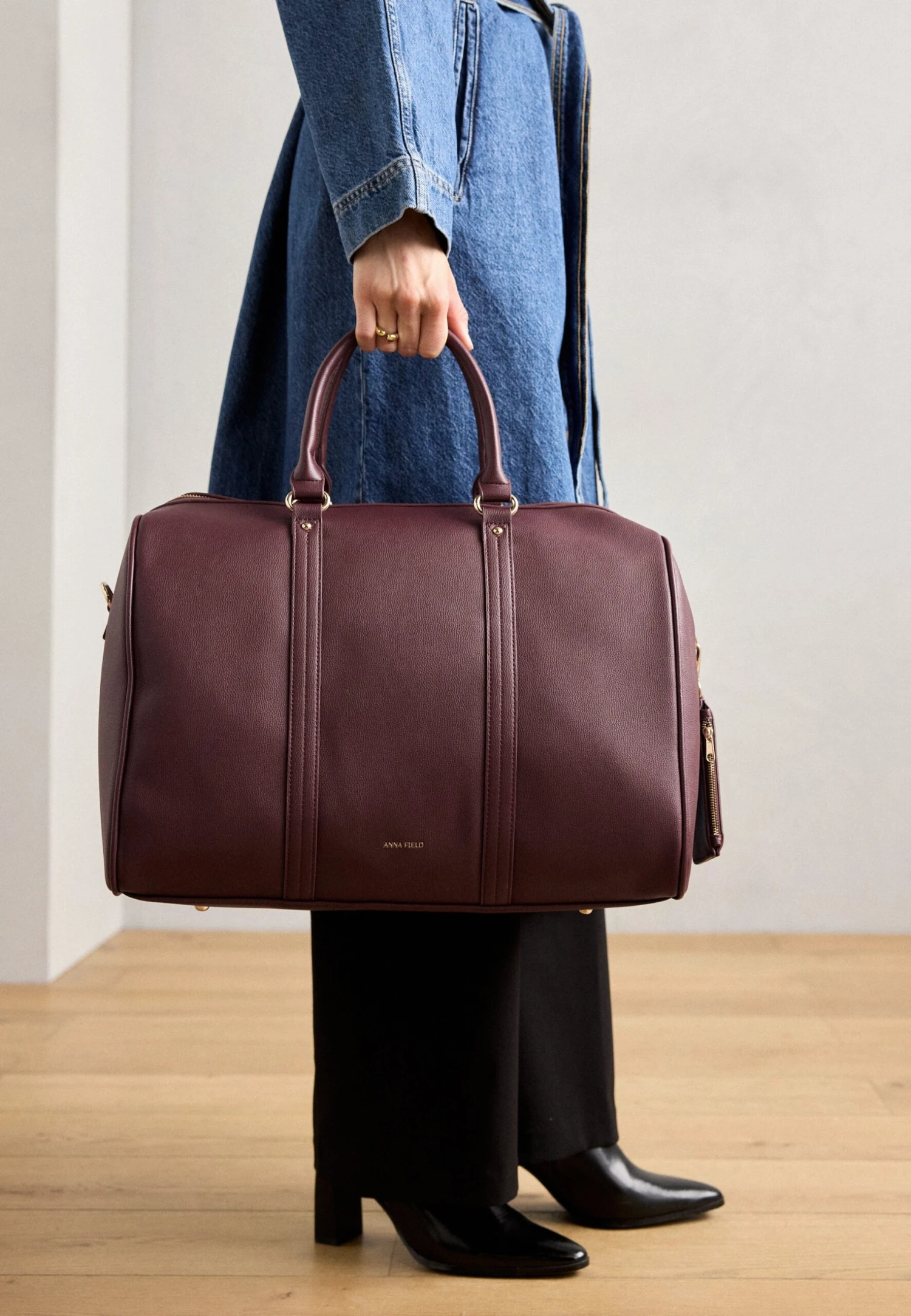 Anna Field Weekend Bag - Black/green 10 Anna Field Weekend Bag - Black/green - Image 10