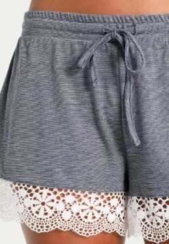 Anna Field Sarah Short Pj Set- Pyjama Set - Off-White/Dark Blue -Fashion 6f89a2a5cdf84a3c8c843968bd01c00e