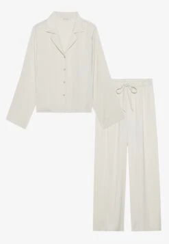 Anna Field HAMMERED SATIN SET - Pyjama Set - Stone -Fashion 76d2e4df9d644afe8d15290062303579 1